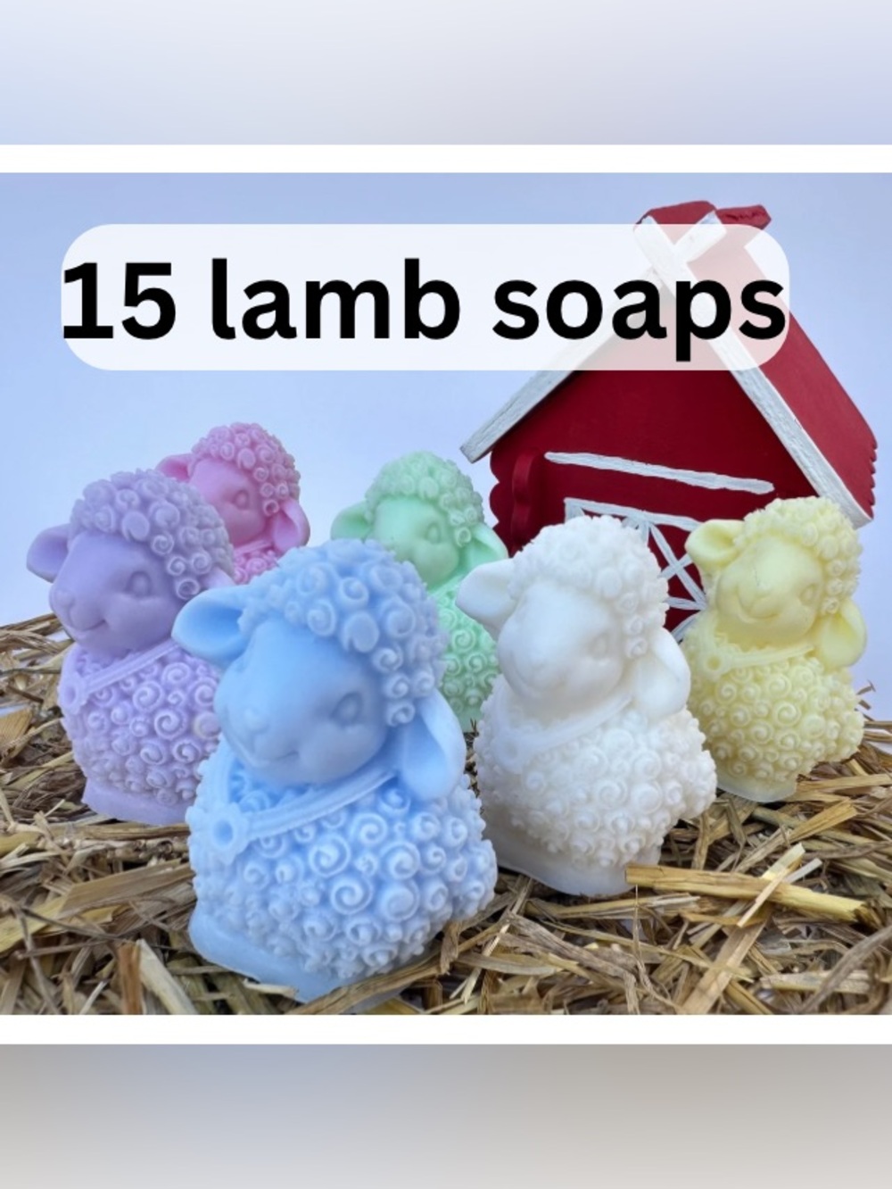 15 Adorable Soaps handmade lamb or sheep soap. Cute useful party favours/gifts